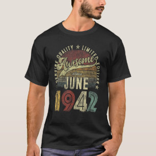 Vintage Retro Sunset June 1942 80th Birthday 80 Ye T-Shirt