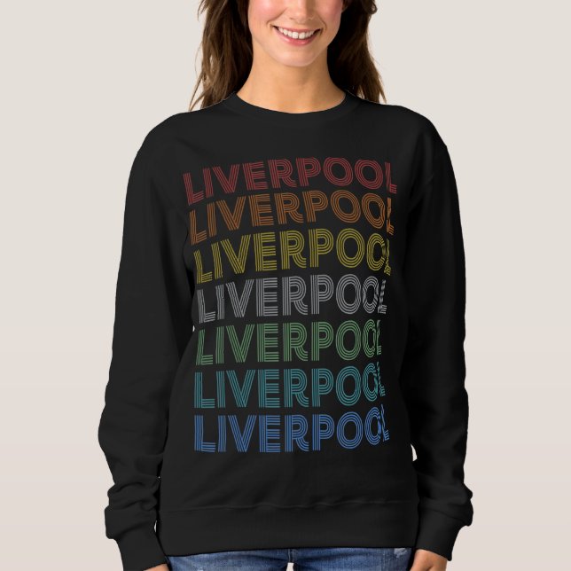 Vintage Retro Sunset Letter Liverpool Sweatshirt (Front)