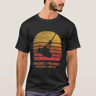 Vintage Retro Sunset Magnet Fishing T-Shirt