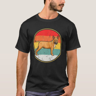 Vintage Retro Sunset Miniature Bull Terrier Dog T-Shirt