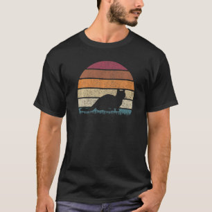 Vintage Retro Sunset Munchkin Cat Distressed T-Shirt