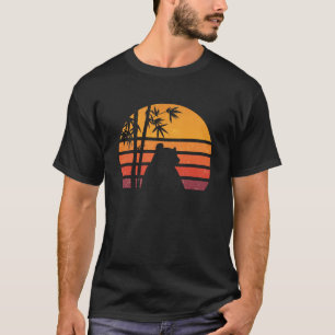 Vintage Retro Sunset Panda Bear Silhouette T-Shirt
