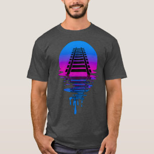 Vintage Retro Sunset Railroad T-Shirt