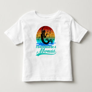 Vintage Retro Sunset Rather Be A Mermaid Toddler T-Shirt