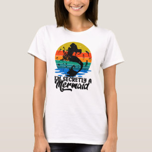 Vintage Retro Sunset Secretly A Mermaid T-Shirt