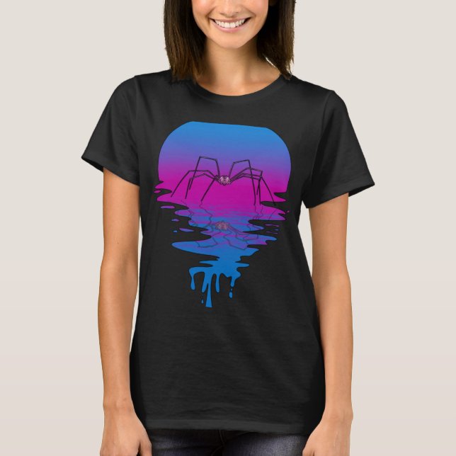 Vintage Retro Sunset Spider T-Shirt (Front)
