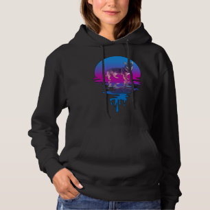 Vintage Retro Sunset Swedish Vallhund Hoodie