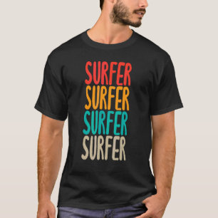 Vintage Retro Surfer Graphic Print for Unisex Surf T-Shirt