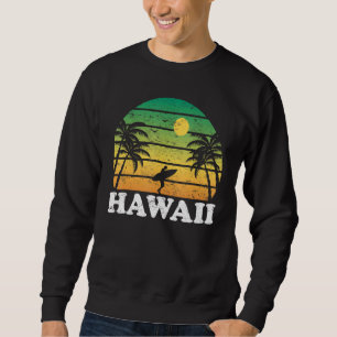 Vintage Retro Surfing Surf Hawaii Beach Vacation H Sweatshirt