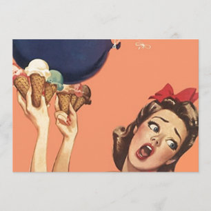 Vintage Retro Surprise Party Balloon Fun Blank Invitation