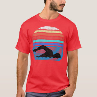 Vintage Retro Swim Swimmer Swimming 80s Gifts T-Shirt