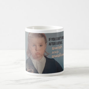 Vintage Retro Swish After Eating Humour Mug w Girl