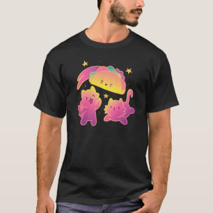 Vintage Retro Tacos And Cats In Sky Taco Cat T-Shirt