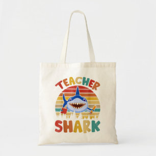 Vintage Retro Teacher Shark Funny Teacher Shark Lo Tote Bag