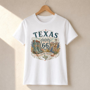 Vintage Retro Texas Mother Road Boots Apparel T-Shirt