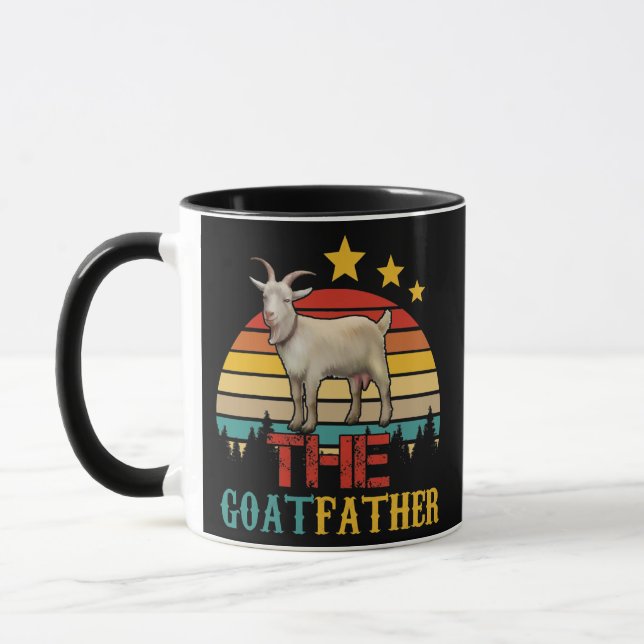 Vintage Retro The Goatfather Funny Goat Lover Mug (Left)