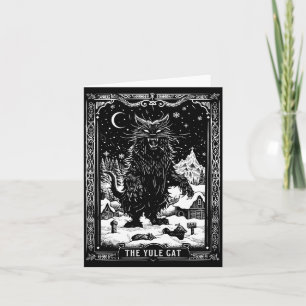 Vintage Retro The Yule Cat Tarot Card Dark Christm