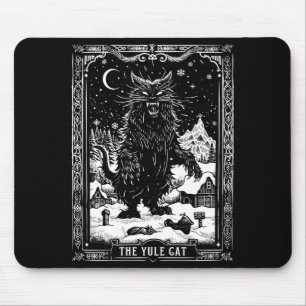 Vintage Retro The Yule Cat Tarot Card Dark Christm Mouse Pad