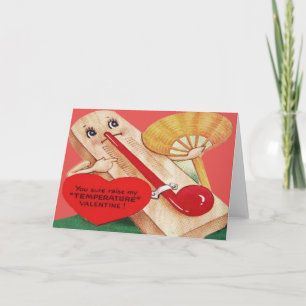 Vintage Retro Thermometer Valentine Card