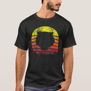 Vintage Retro Tiger Face Silhouette Forest Sun Gif T-Shirt