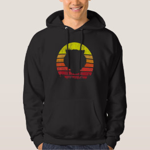 Vintage Retro Tiger Face Silhouette Forest Sun Gra Hoodie