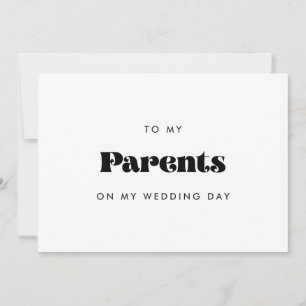 Vintage Retro To my parents on my wedding day card