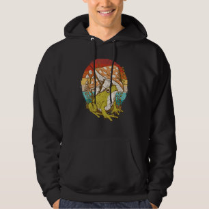 Vintage retro toad under a mushroom forest cottage hoodie