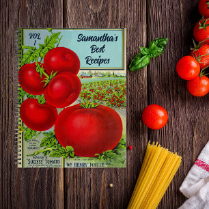 Vintage Retro Tomato Personalised Cook Recipe Book