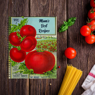 Vintage Retro Tomato Recipe Cookbook Mother's Day Notebook
