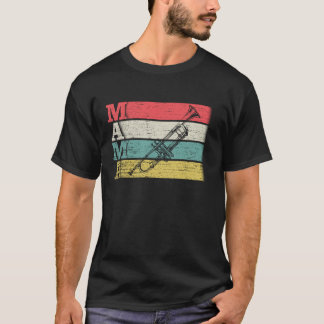 Vintage Retro Trumpet Mama Trumpeter Musician Silh T-Shirt