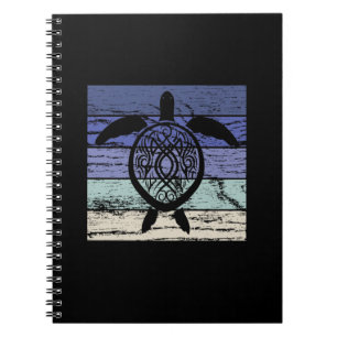 Vintage Retro Turtle Marine Biologist Notebook
