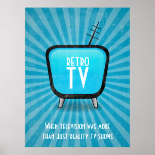 Vintage Retro TV Television Poster