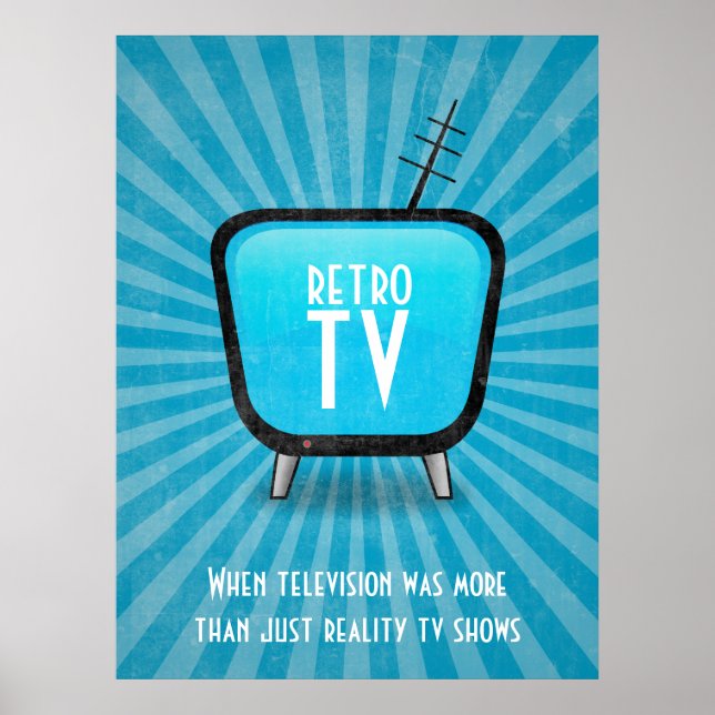 Vintage Retro TV Television Poster (Front)