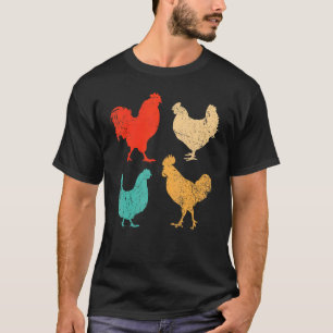 Vintage Retro Types Of Chicken Poultry Farmer Far T-Shirt