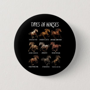 Vintage Retro Types Of Horses1 6 Cm Round Badge