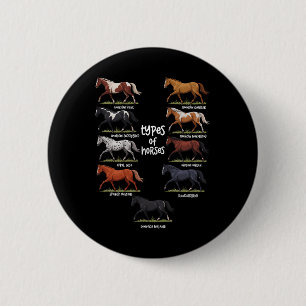 Vintage Retro Types Of Horses Horse Breed Horsebac 6 Cm Round Badge