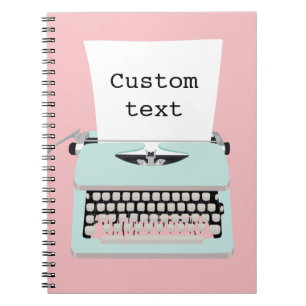 Vintage retro typewriter and paper design notebook
