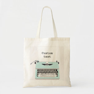 Vintage retro typewriter and paper design tote bag