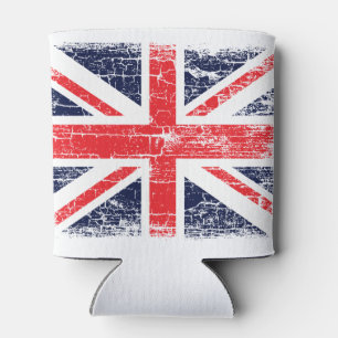 Vintage Retro UK Union Jack Flag Can Cooler