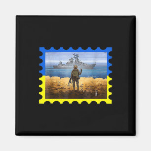 Vintage Retro Ukraine Postage Stamp Flag Pride  Magnet