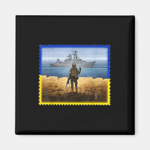 Vintage Retro Ukraine Postage Stamp Flag Ukrainian Magnet