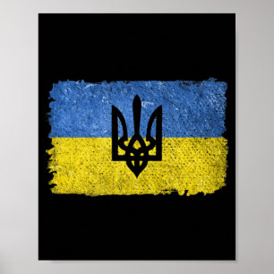 Vintage Retro Ukraine Ukrainian Flag Pride Patriot Poster