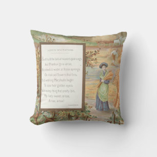Vintage Retro Valentine, Country Farm Landscape Cushion