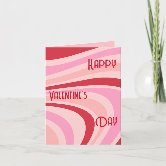 Vintage Retro Valentine's Card Abstract Trendy  (Front)