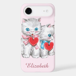 Vintage Retro Valentine's Day Cats, Cute Kitten