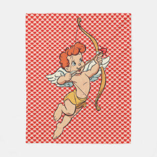 Vintage/retro Valentine's day cupid Fleece Blanket