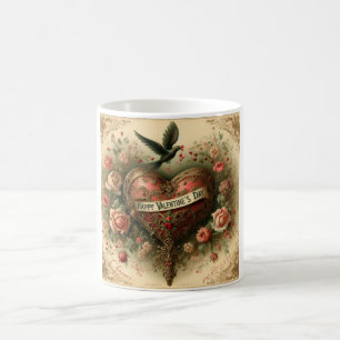 Vintage/retro/Victorian Valentine's day heart Coffee Mug