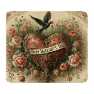 Vintage/retro/Victorian Valentine's day heart Cutting Board