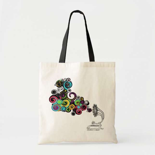 Vintage Retro Victrola Tote Bag (Front)