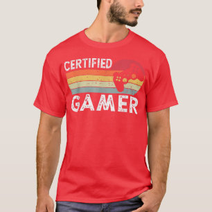 Vintage Retro Video Game Certified Gamer T-Shirt